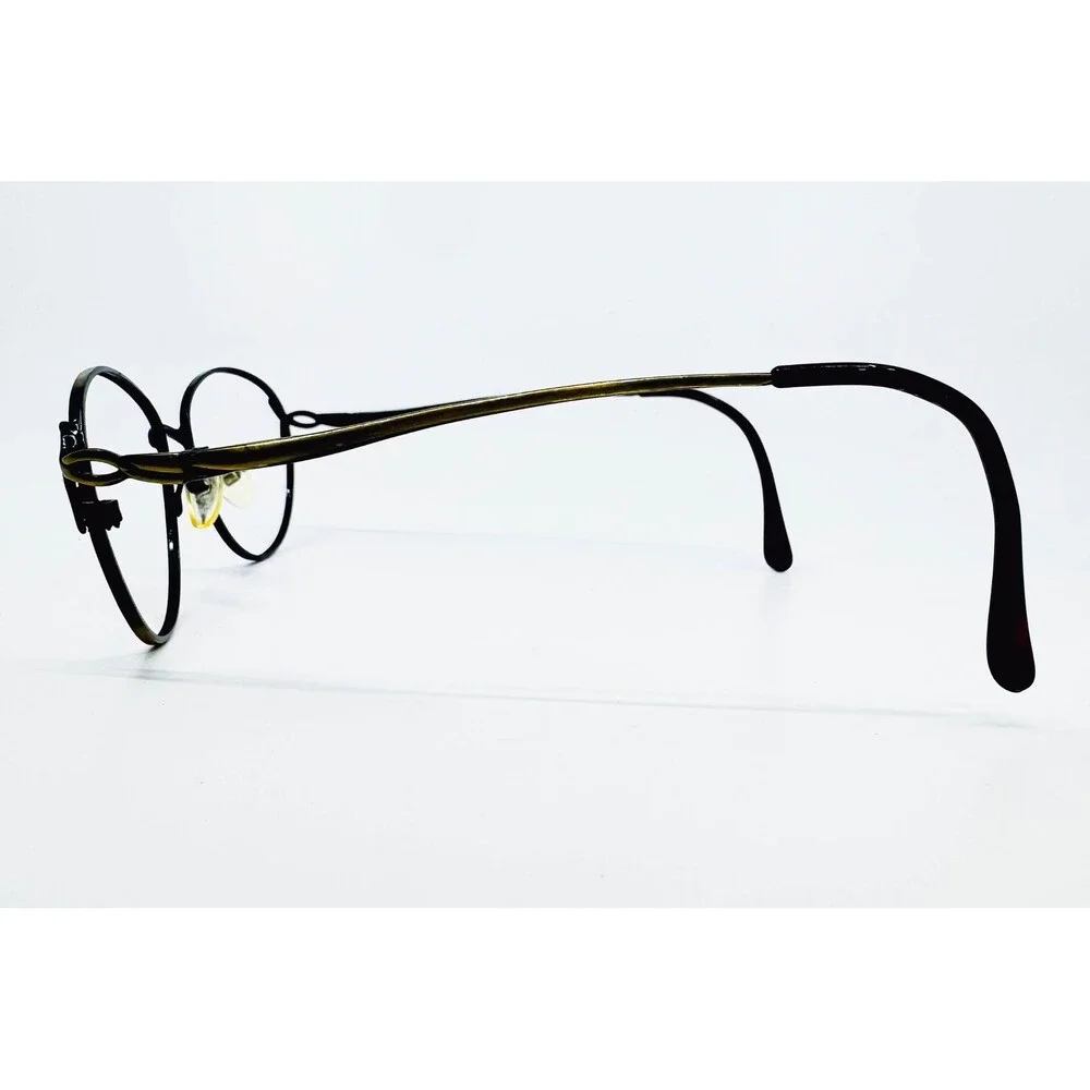 Club Collection Eyeglasses Women Black Gold Oval LC100 50-18-135